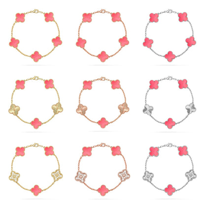 [Lumi Jewels] CLOVER 5 MOTIFS  PINK MOP BRACELET COLLECTION