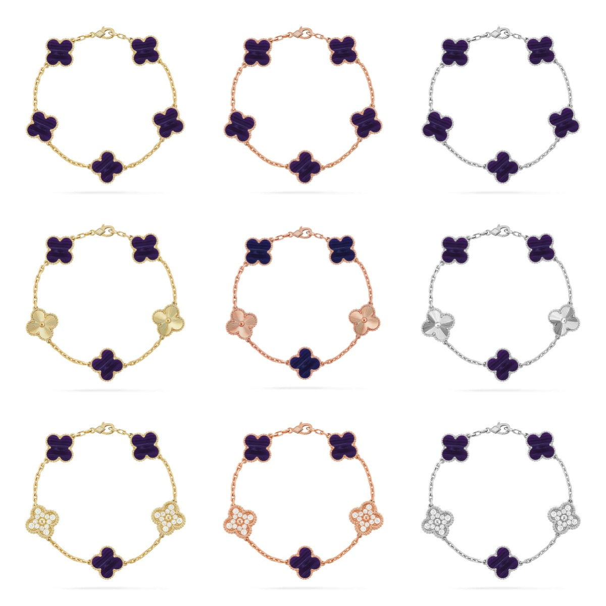 [Lumi Jewels]CLOVER 5 MOTIF LAPIS LAZULI BRACELET COLLECTION
