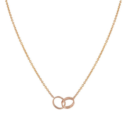 [Lumi Jewels]LOVE NECKLACE DOUBLE RING PINK GOLD