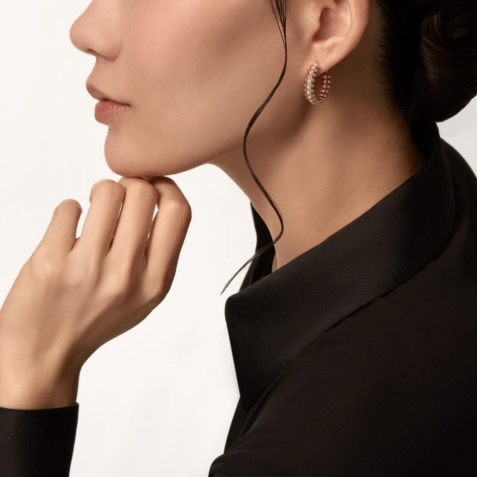 [Lumi Jewelery]CLASH 6.4MM FULL DIAMOND SMALL EARRINGS
