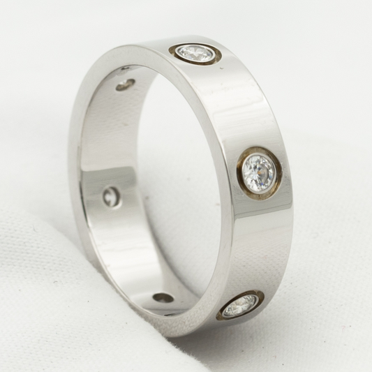 [Lumi Jewels]LOVE RING 5.5MM 6 DIAMONDS SILVER