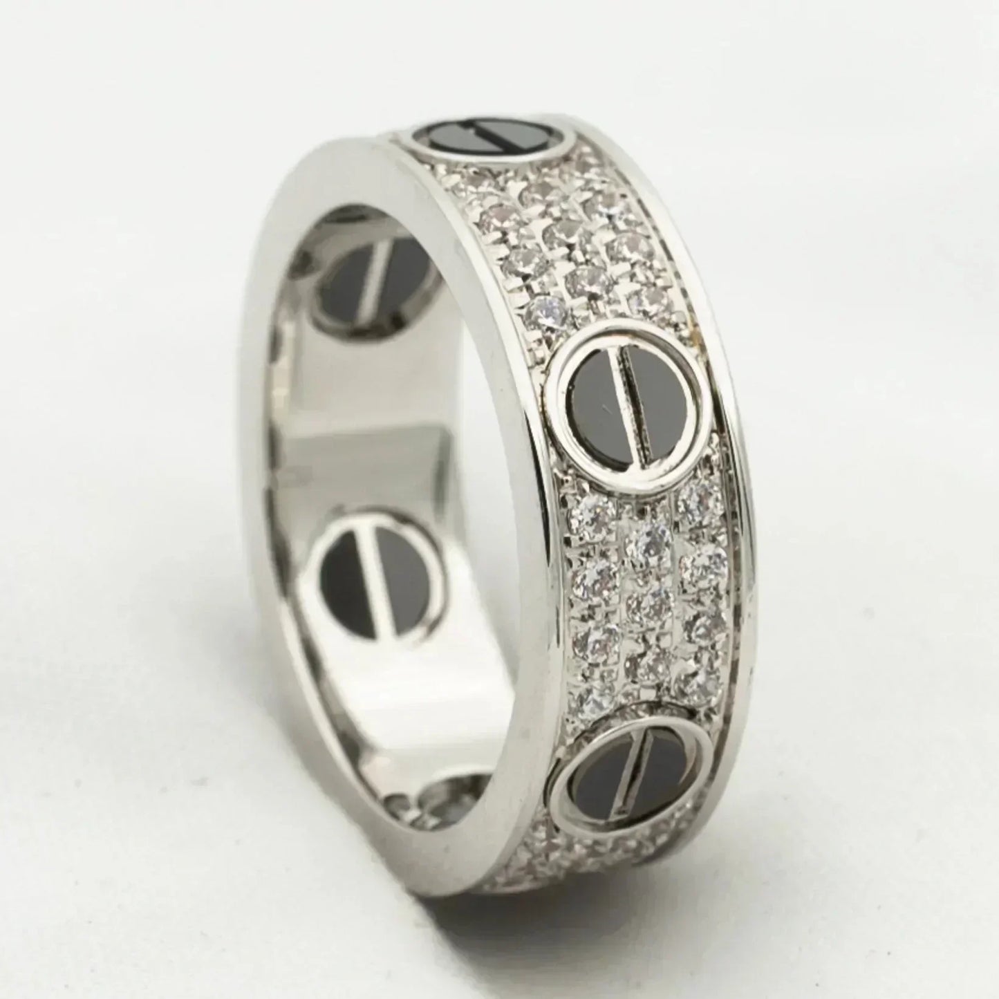 [Lumi Jewels]LOVE RING 5.5MM DIAMONDS PAVED CERAMIC