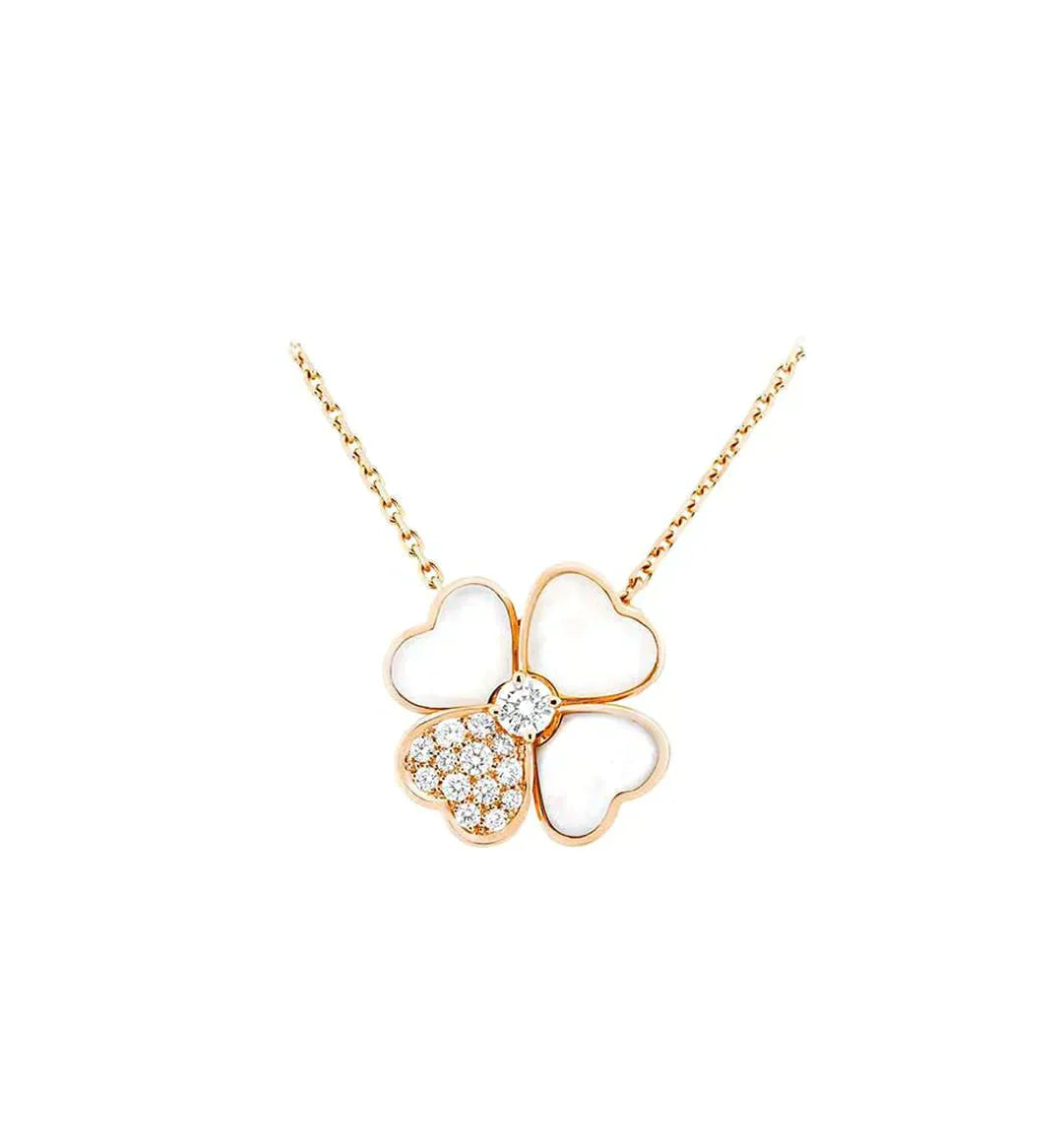 [Lumi Jewels]CLOVER MOP DIAMOND ROSE GOLD NECKLACE