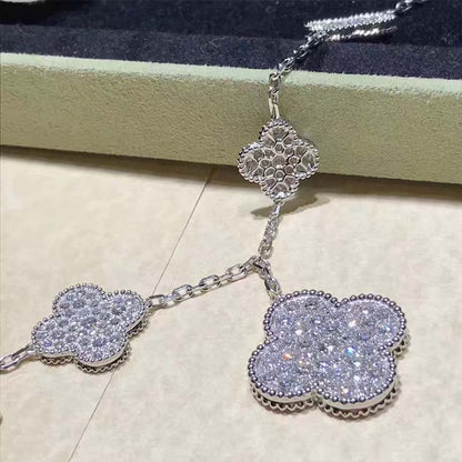 [Lumi Jewels]CLOVER 6 MOTIFS SILVER DIAMOND BRACELET