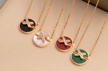 [Lumi Jewels]JEUX DE PINK GOLD DIAMOND NECKLACE