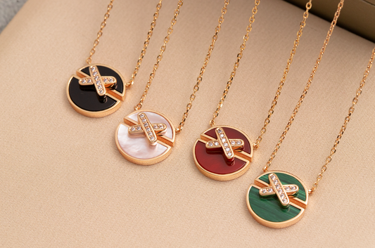 [Lumi Jewels]JEUX DE PINK GOLD DIAMOND NECKLACE