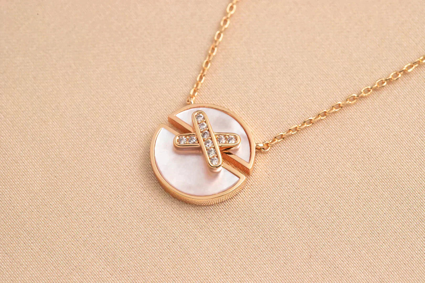 [Lumi Jewels]JEUX DE ROSE GOLD DIAMOND NECKLACE