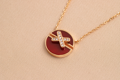 [Lumi Jewels]JEUX DE PINK GOLD DIAMOND NECKLACE