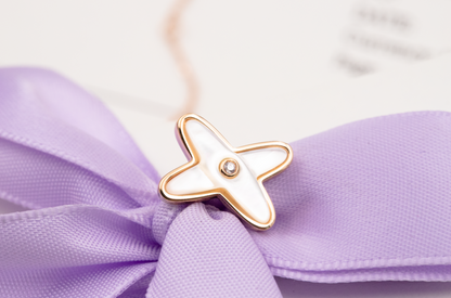 [Lumi Jewels]JEUX DE WHITE MOP ROSE GOLD DIAMOND EARRINGS