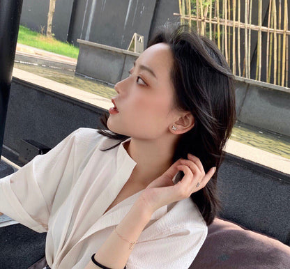 [Lumi Jewels]JEUX DE WHITE MOP PINK GOLD DIAMOND EARRINGS