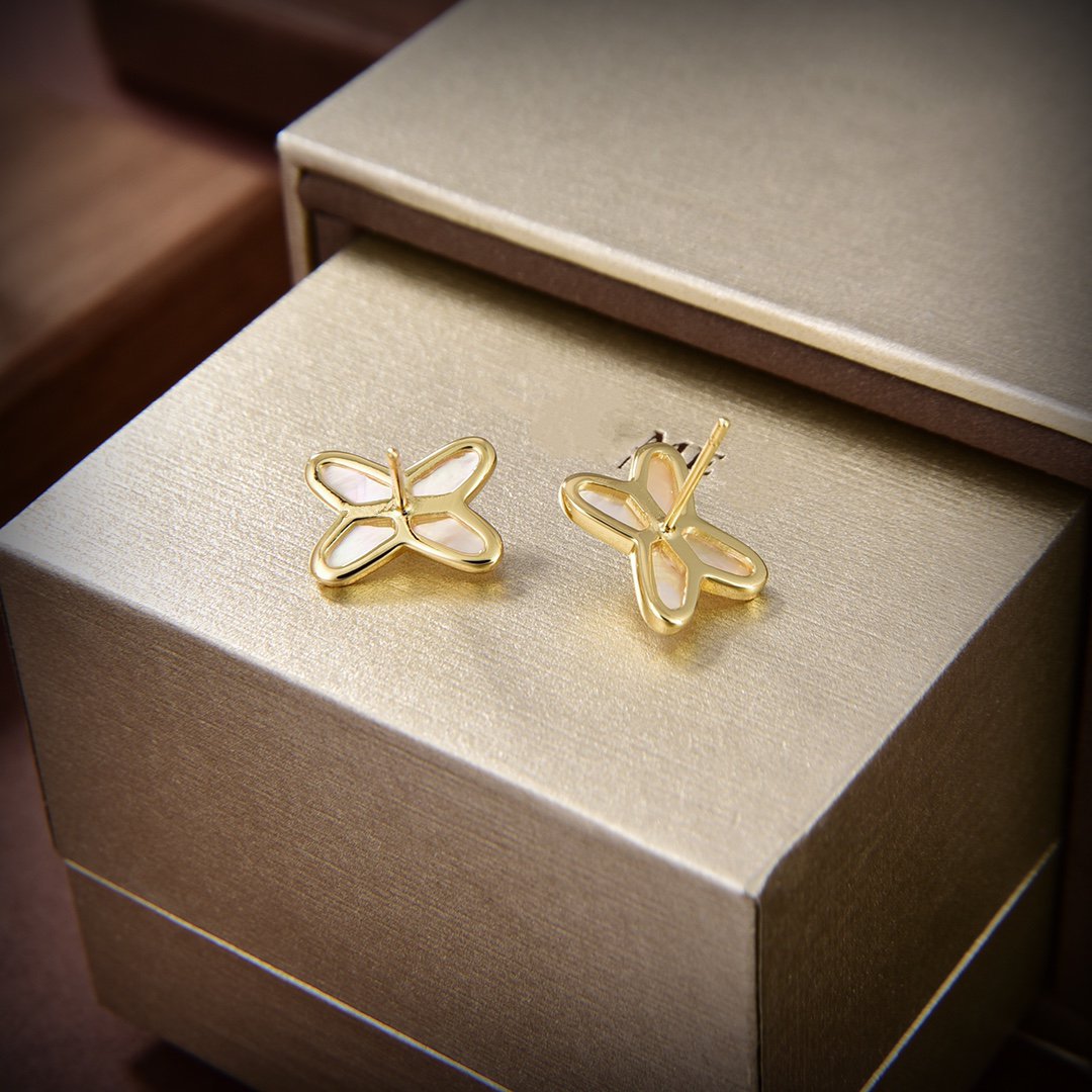 [Lumi Jewels]JEUX DE WHITE MOP GOLD DIAMOND EARRINGS