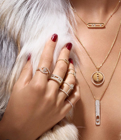 [Lumi]LUCKY MOVE PM NECKLACE PINK GOLD DIAMOND
