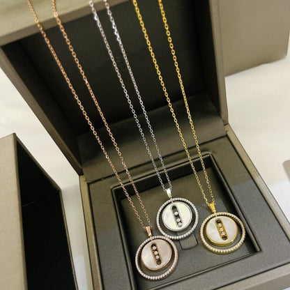 [Lumi]LUCKY MOVE MM NACRE BLANCHE DIAMOND NECKLACE