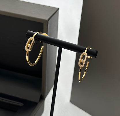 [Lumi]CREOLES MOVE UNO PM DIAMOND EARRINGS