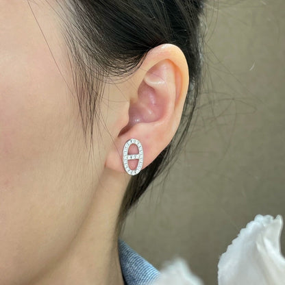 [Lumi Jewels]HM FULL DIAMOND PIG NOSE STUD EARRINGS