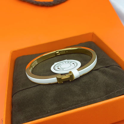 [Lumi Jewels]CLASSIC HM CLIC WHITE 8MM ENAMEL BRACELET