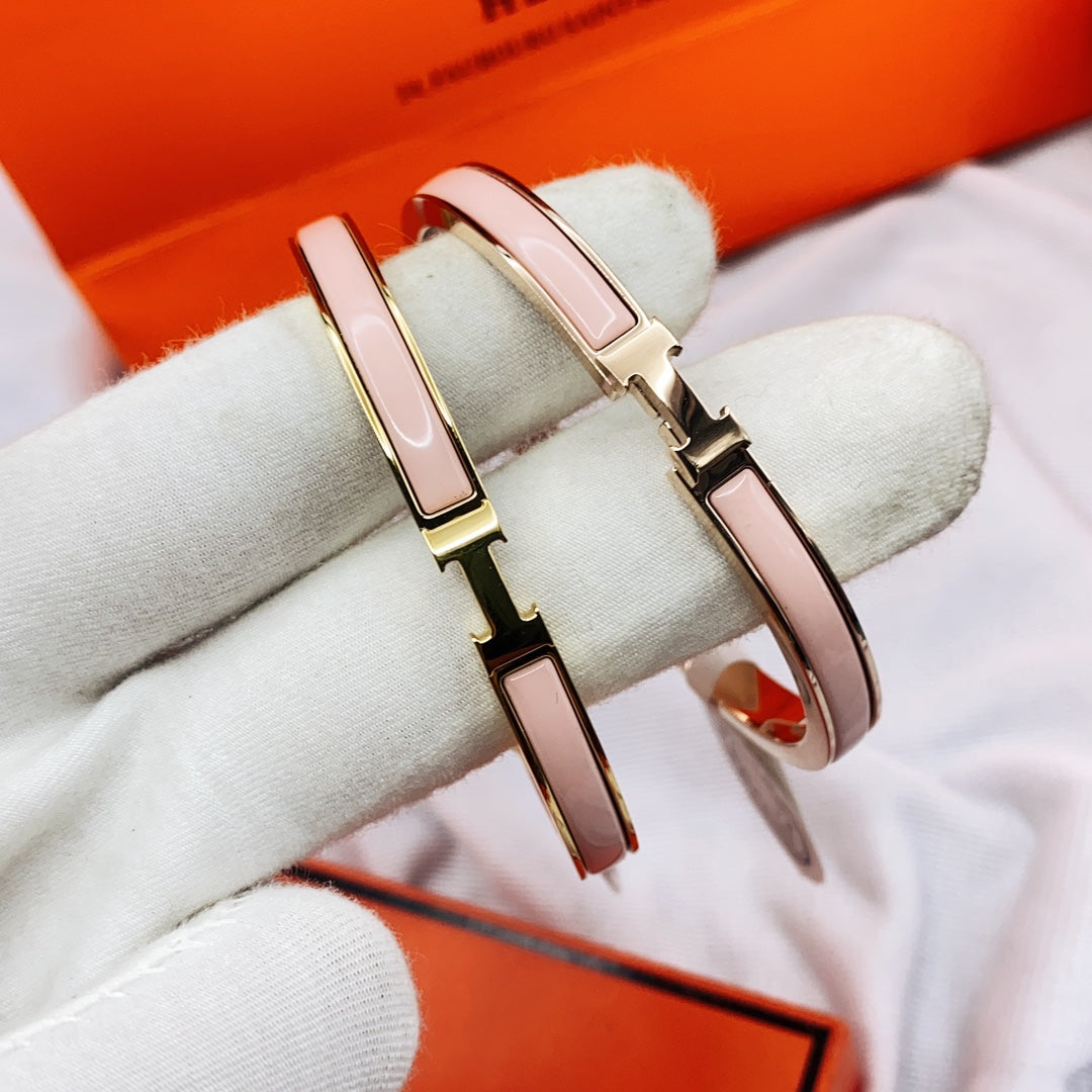 [Lumi Jewels]CLASSIC HM CLIC  PINK 8MM ENAMEL BRACELET