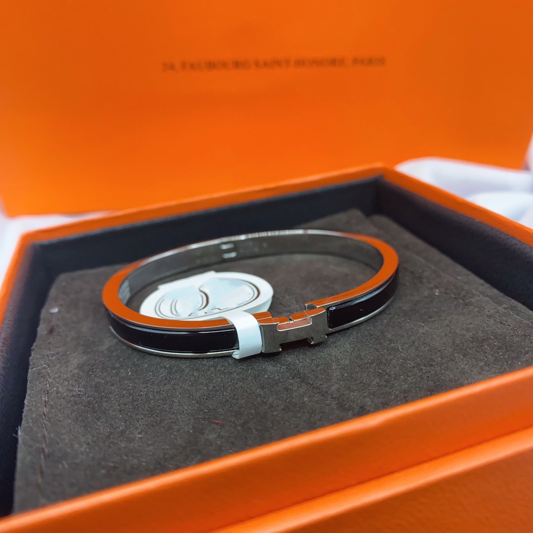 [Lumi Jewels]CLASSIC HM CLIC BLACK 8MM ENAMEL BRACELET