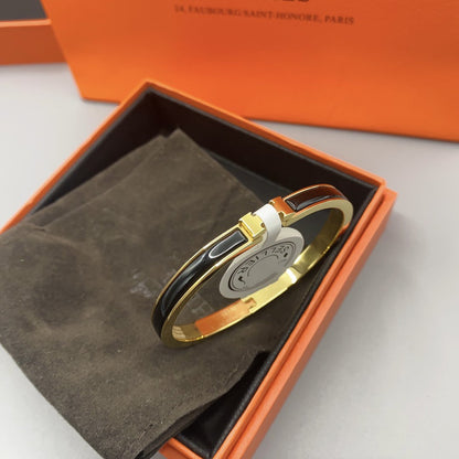 [Lumi Jewels]CLASSIC HM CLIC BLACK 8MM ENAMEL BRACELET