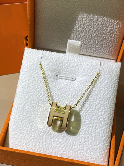 [Lumi Jewels]HM CLIC YELLOW ENAMEL GOLD NECKLACE