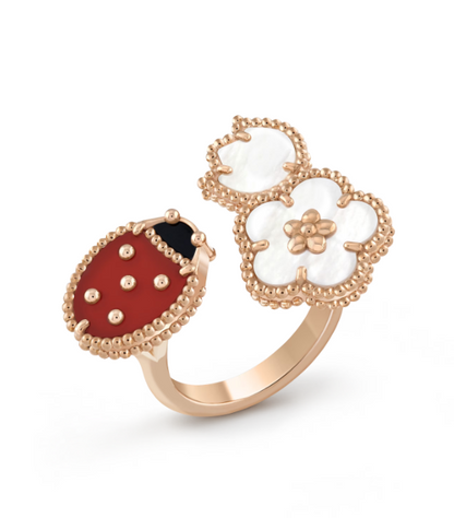 [Lumi Jewels]LUCKY 3 MOTIF ROSE GOLD RING