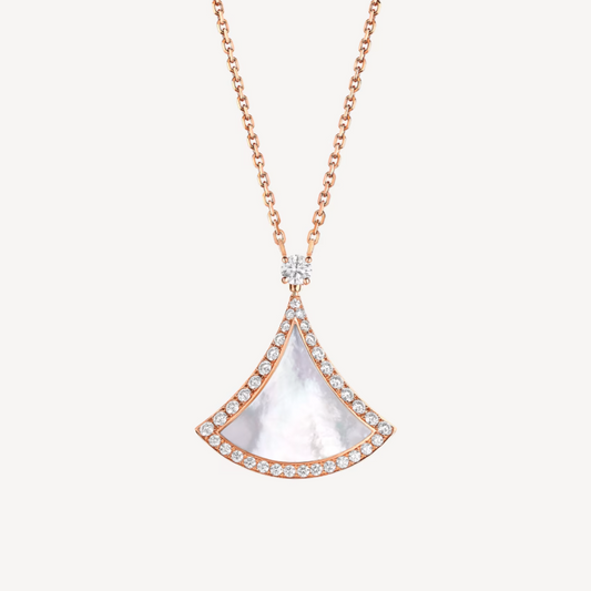 [Lumi Jewels]DREAM MOP DIAMOND PAVED PINK GOLD NECKLACE