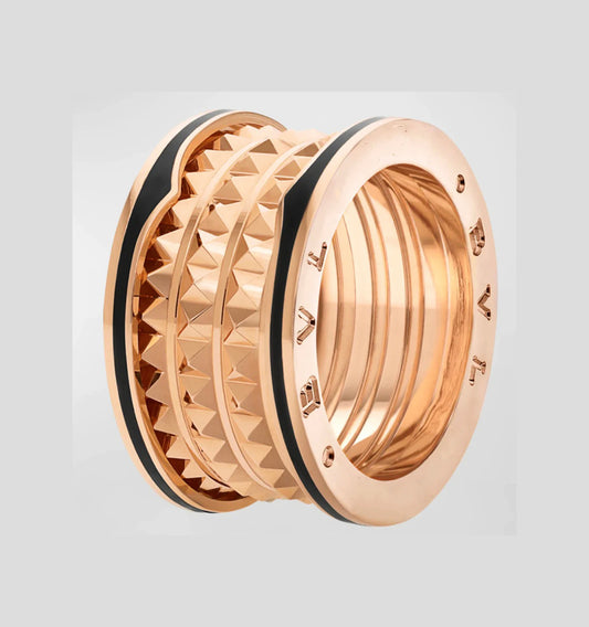 [Lumi Jewels]ZERO 1 ROCK BLACK CERAMIC PINK GOLD LARGE MODEL