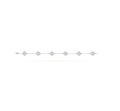 [Lumi Jewels]CLOVER 6 MOTIF SILVER DIAMOND BRACELET