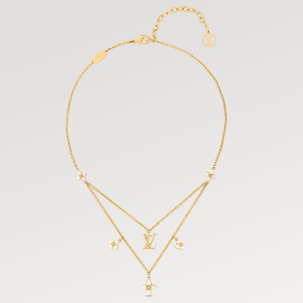 [Lumi Jewels]FLOWERGRAM GOLD MOP DOUBLE ROW NECKLACE