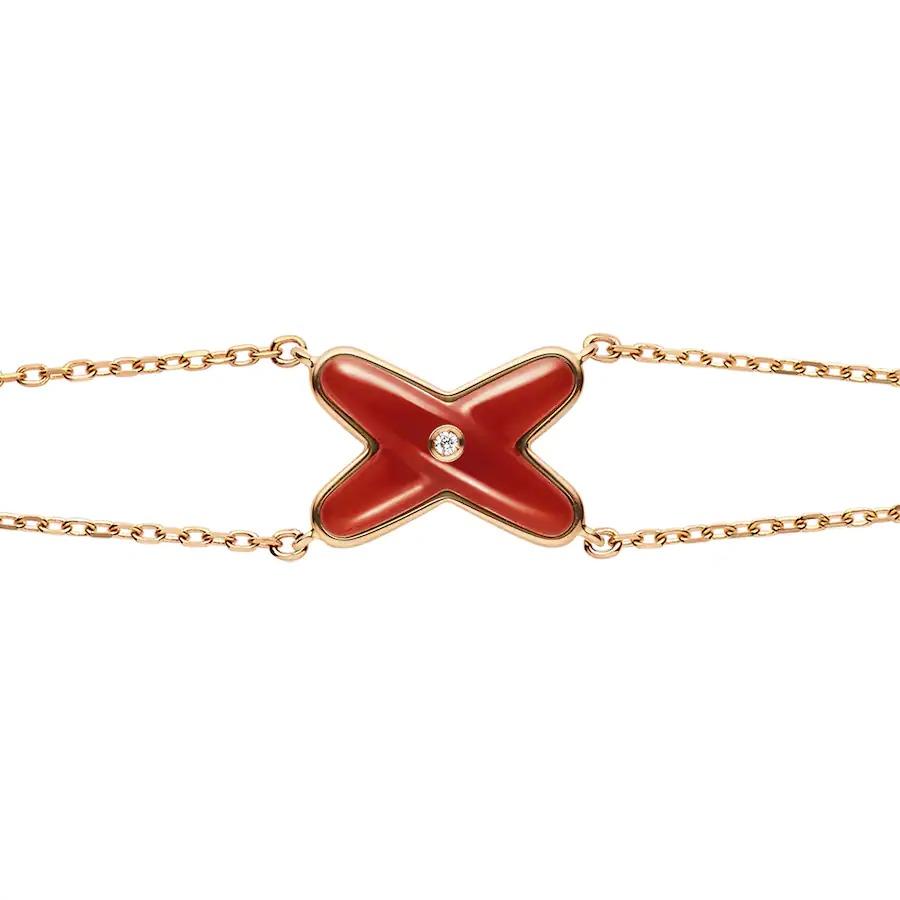 [Lumi Jewels]JEUX BRACELET CARNELIAN PINK GOLD 1 DIAMOND