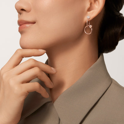 [Lumi Jewelery]JUSTE HALF DIAMOND DOUBLE EARRINGS