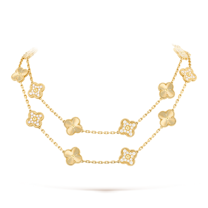 [Lumi Jewels]CLOVER 20 MOTIFS LASER DIAMOND NECKLACE
