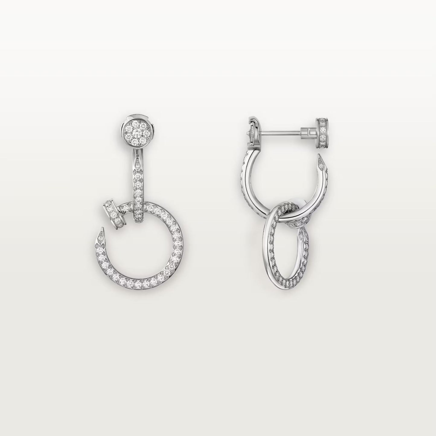 [Lumi Jewelery]JUSTE FULL DIAMOND DOUBLE EARRINGS