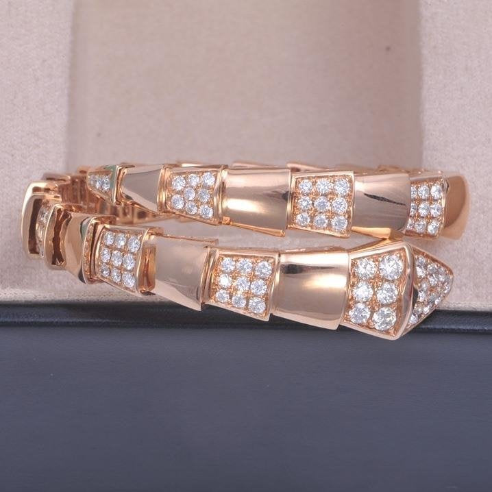 [Lumi Jewels]SERPENTI WIDE BRACELET PINK GOLD DIAMOND