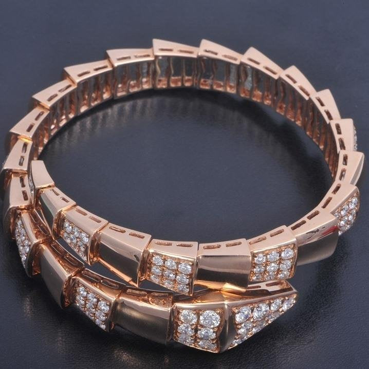 [Lumi Jewels]SERPENTI WIDE BRACELET PINK GOLD DIAMOND