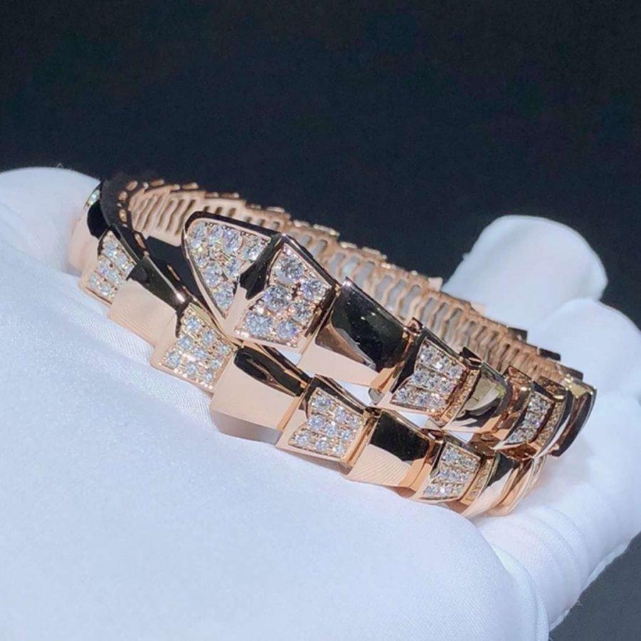 [Lumi Jewels]SERPENTI WIDE BRACELET PINK GOLD DIAMOND