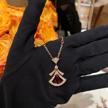 [Lumi Jewels]COLLIER DE RÊVE CORNALINE DIAMANT OR ROSE
