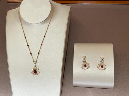 [Lumi Jewels]COLLIER DE RÊVE CORNALINE DIAMANT OR ROSE