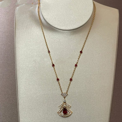 [Lumi Jewels]COLLIER DE RÊVE CORNALINE DIAMANT OR ROSE