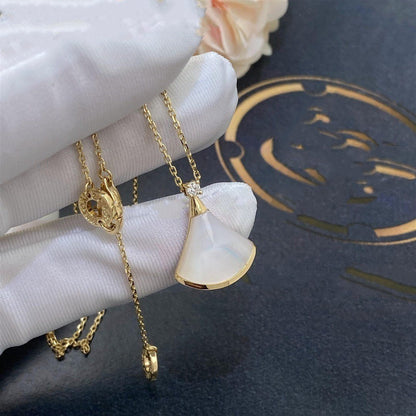 [Lumi Jewels]DREAM NECKLACE WHITE MOP GOLD 1 DIAMOND