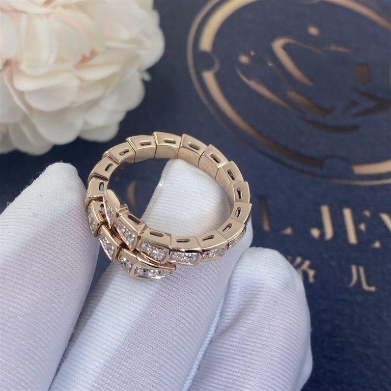 [Lumi Jewels]SERPENTI RING PINK GOLD DIAMOND PAVED 4MM