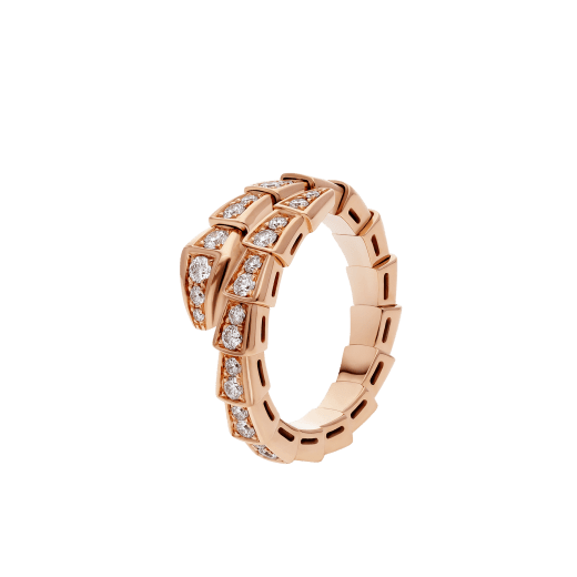 [Lumi Jewels]SERPENTI RING PINK GOLD DIAMOND PAVED 4MM