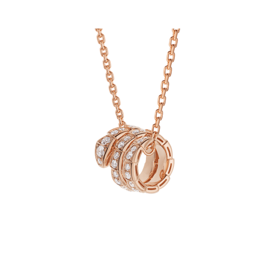 [Lumi Jewels]SERPENTI PINK GOLD NECKLACE DOUBLE RING DIAMOND