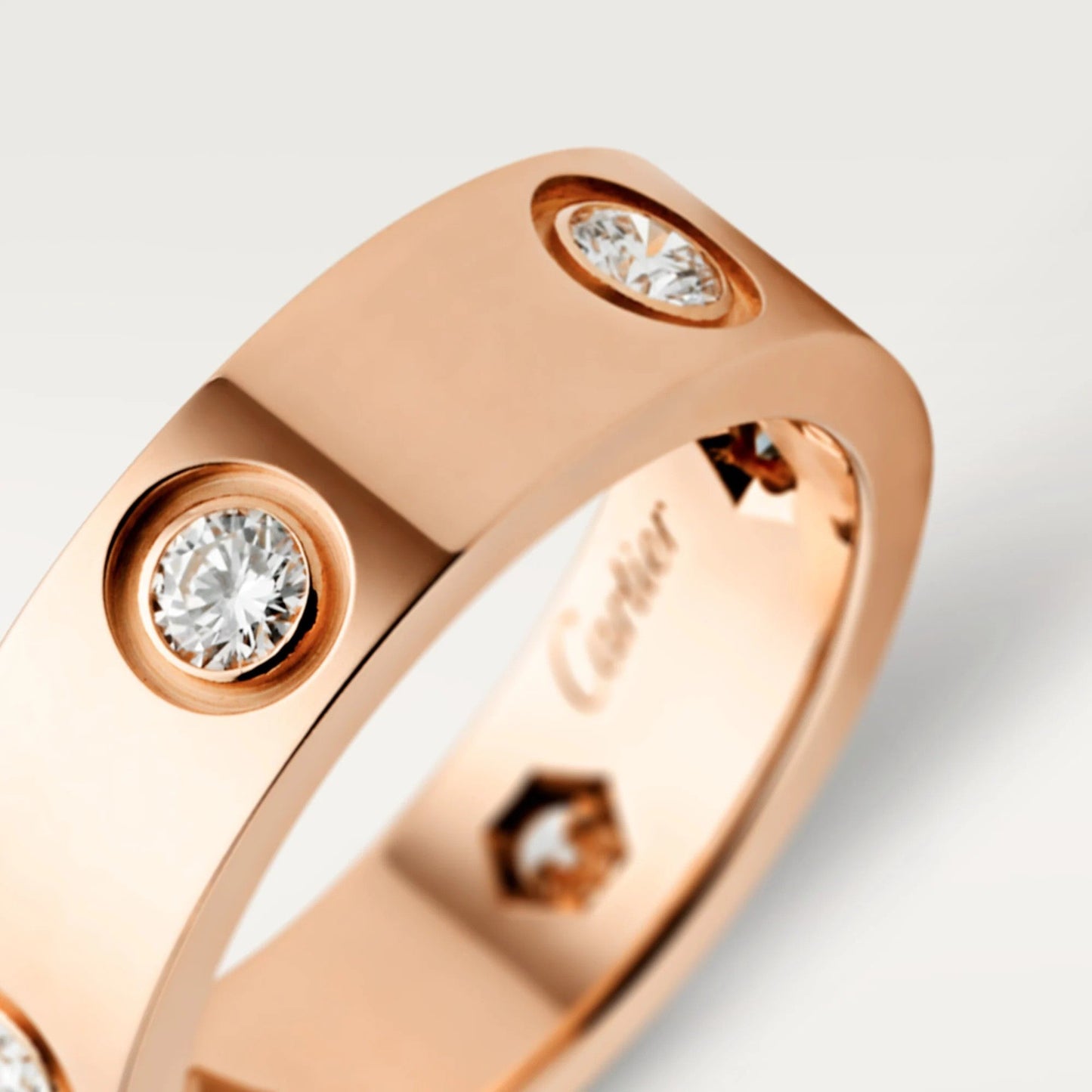 [Lumi Jewelery]LOVE 5.5MM 6 DIAMOND RING