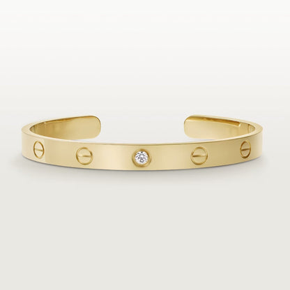 [Lumi Jewelery]LOVE BRACELET 6.1MM 1 DIAMOND OPEN CUFF