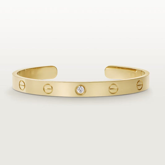[Lumi Jewelery]LOVE BRACELET 6.1MM 1 DIAMOND OPEN CUFF