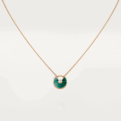 [Lumi Jewels]AMULETTE ROSE GOLD MALACHITE NECKLACE