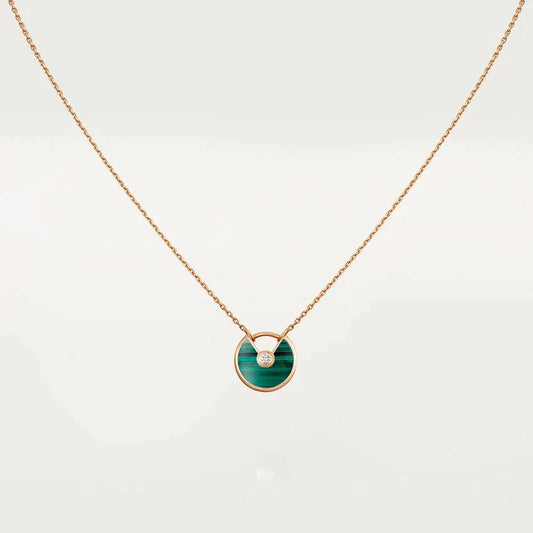 [Lumi Jewels]AMULETTE ROSE GOLD MALACHITE NECKLACE