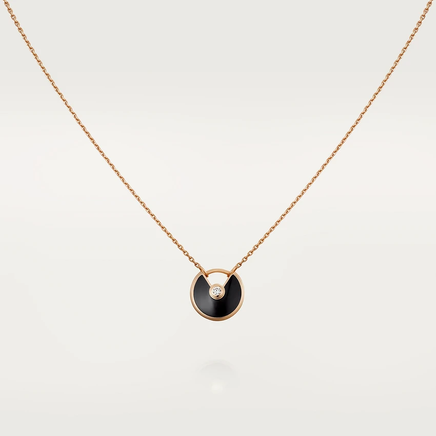 [Lumi Jewels]AMULETTE ROSE GOLD ONYX NECKLACE