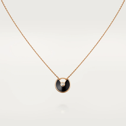 [Lumi Jewels]AMULETTE ROSE GOLD ONYX NECKLACE